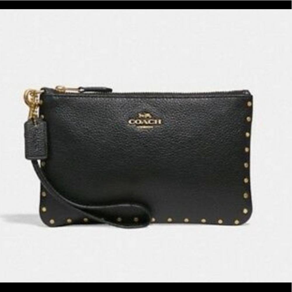 COACH small wristlet - black leather 31794